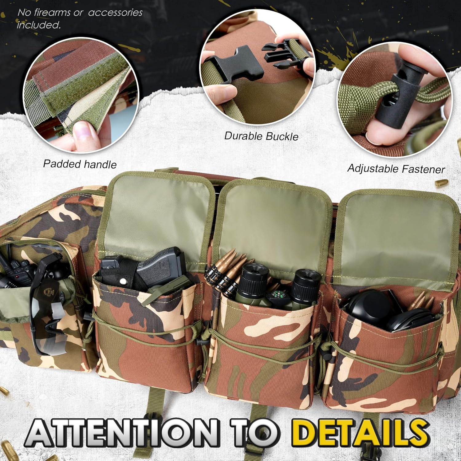 DULCE DOM Double Rifle Case 36 38 42 44 48 inch, Tactical Backpack for Range & Hunting, Soft Gun Bag with Movable Divider, Multiple Magazine & Accessory Pouches