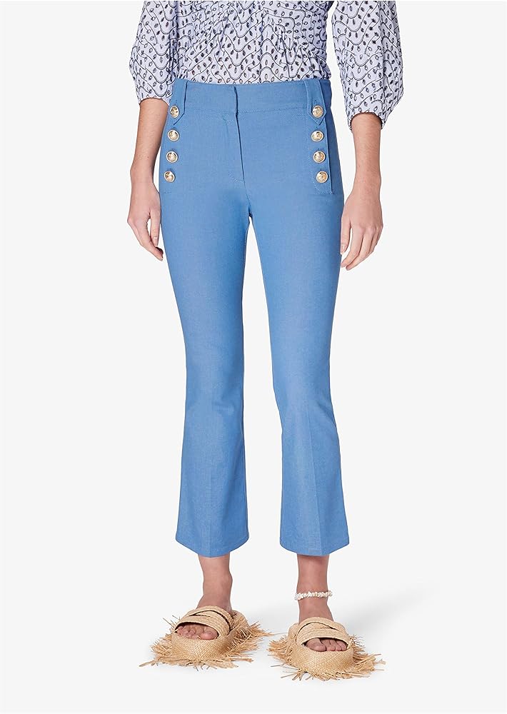 Derek Lam 10 Crosby Robertson Crop Flare Trouser Blue 2 at Amazon