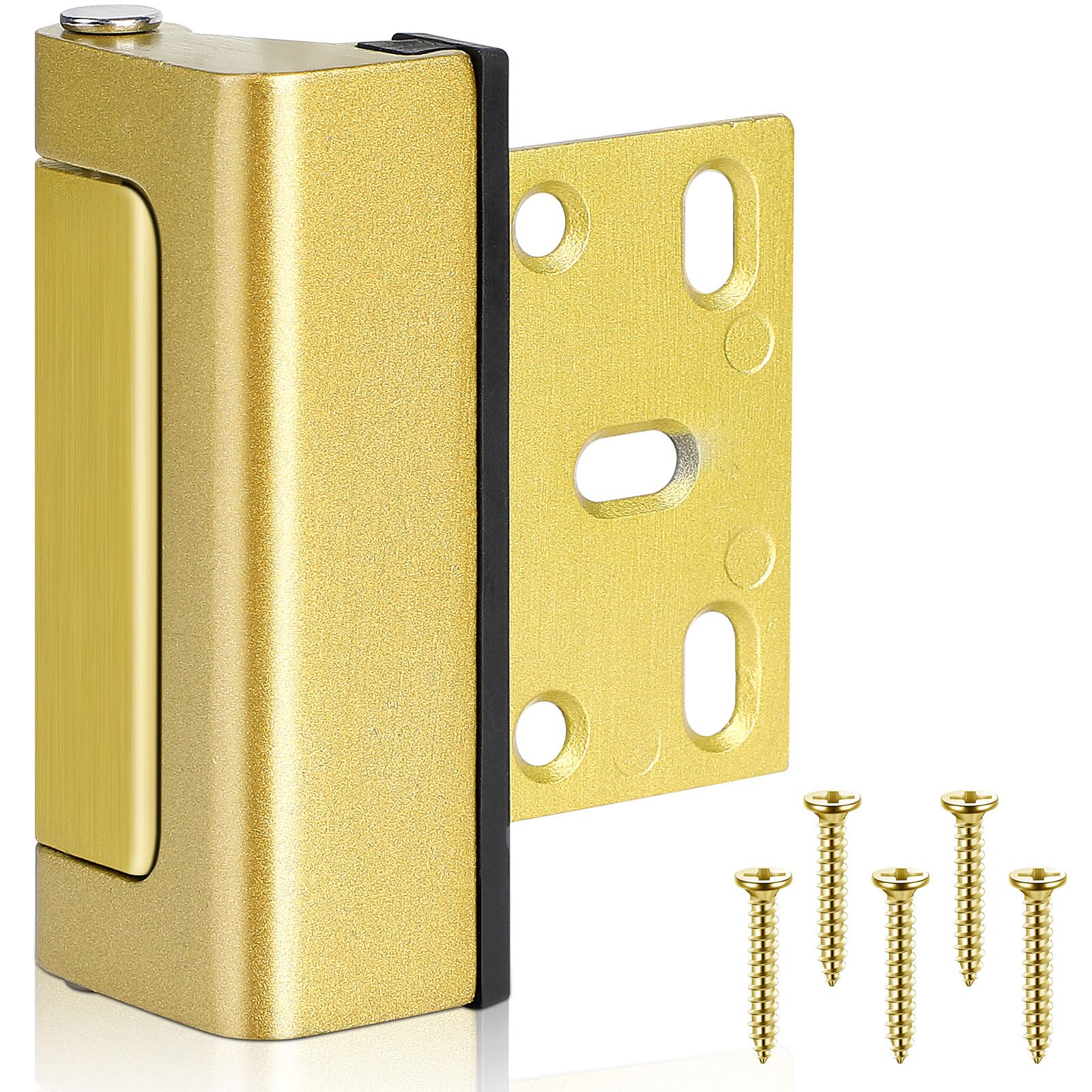 SAISN Home Security Door Lock Reinforcement Gold Child Proof Door Lock Latch Aluminium Alloy Security Toddler Locks for Doors Inside