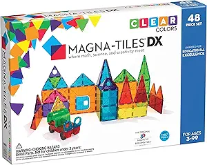 Magna-Tiles Deluxe Set, The Original Magnetic Building Tiles For Creative Open-Ended Play, Educational Toys For Children Ages 3 Years + (48 Pieces)