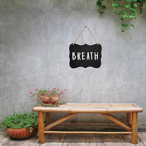 Miniatura 6 de Letreros acrílicos colgantes grandes de 8 x 10 pulgadas, doble cara para tiza estándar y otros lados para marcador de tiza líquida borrable, para