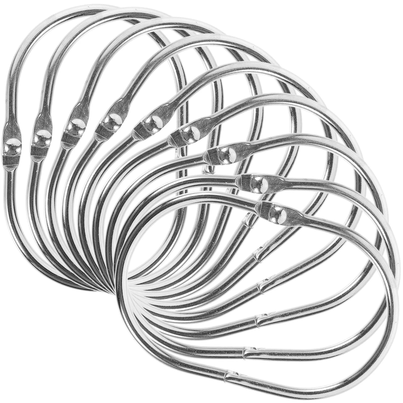 Ganci ad anello for tende da doccia, 30 pezzi, ganci in ferro colorato, argento, for il bagno