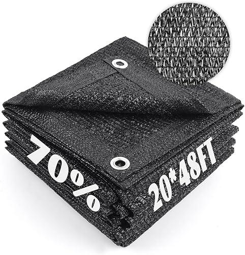 Miniatura 56 de Cool Area 55% Tela de Sombra Solar con Malla, Lona con Ojales para Cubierta de Plantas 2x5m, Toldo para Patio, Jardín, Pérgola, Invernadero, Negro