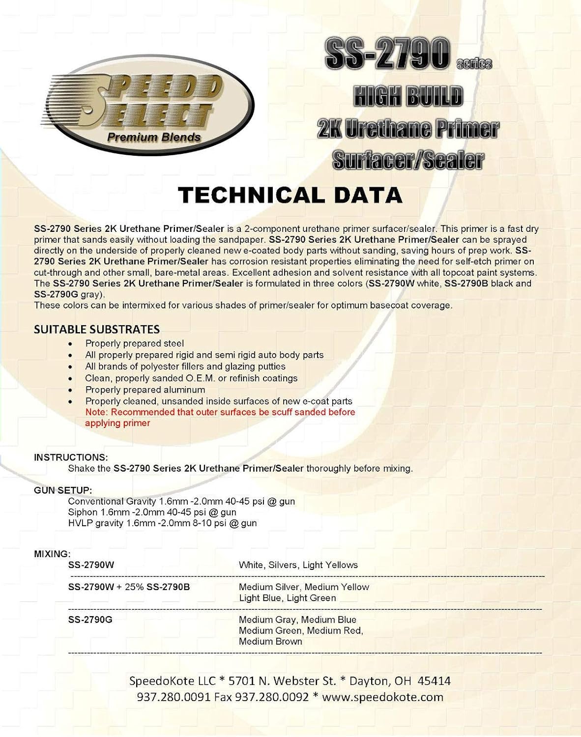 Speedokote SS-2790A Activator High Build Primer Surfacer Sealer Quart