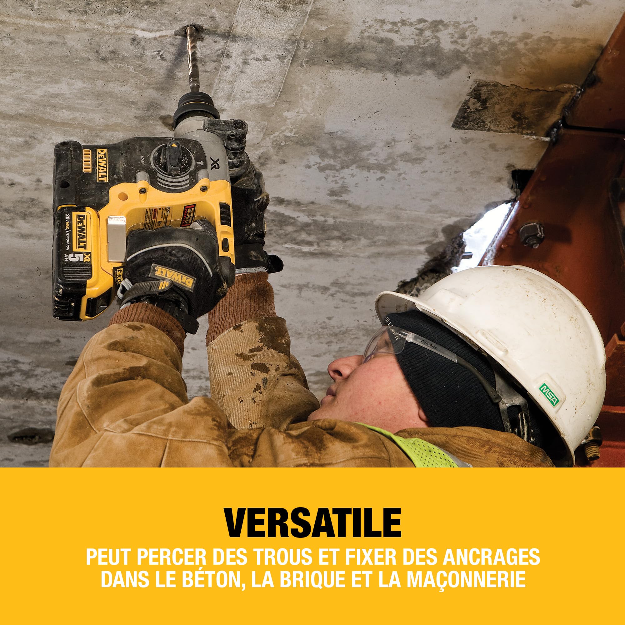 DEWALT Perforateur sans fil SDS-Plus Brushless XR 18V 24mm avec 2 batteries 5Ah chargeur TSTAK DCH273P2T-QW