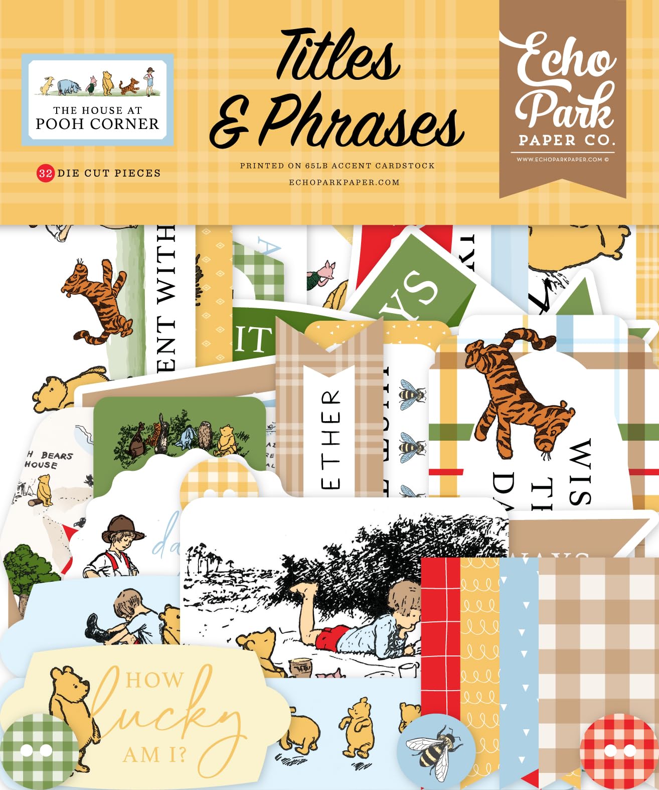 Echo Park The House at Pooh Corner Ephemera - Titles & Phrases 32pcs