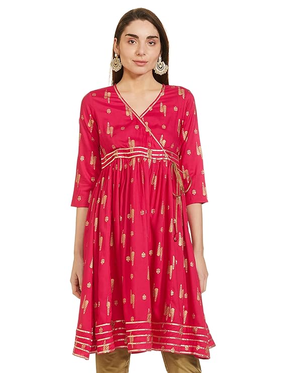 Tavasya Women's Rayon Straight Festive Kurti
