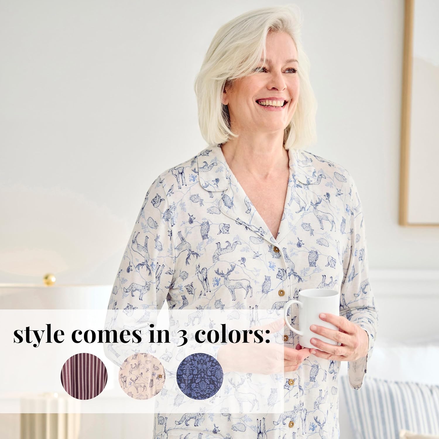 Peace Love & Dreams Martha Stewart Sleepwear | Women’s 2 Pc Pajama Set | Soft and Drapey Relaxation - Image 3