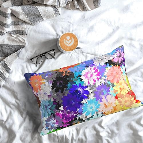 Miniatura 5 de Hermosa funda de almohada de flores de 20 x 30 pulgadas, diseño estampado de Halloween, funda de almohada decorativa para interiores y exteriores,