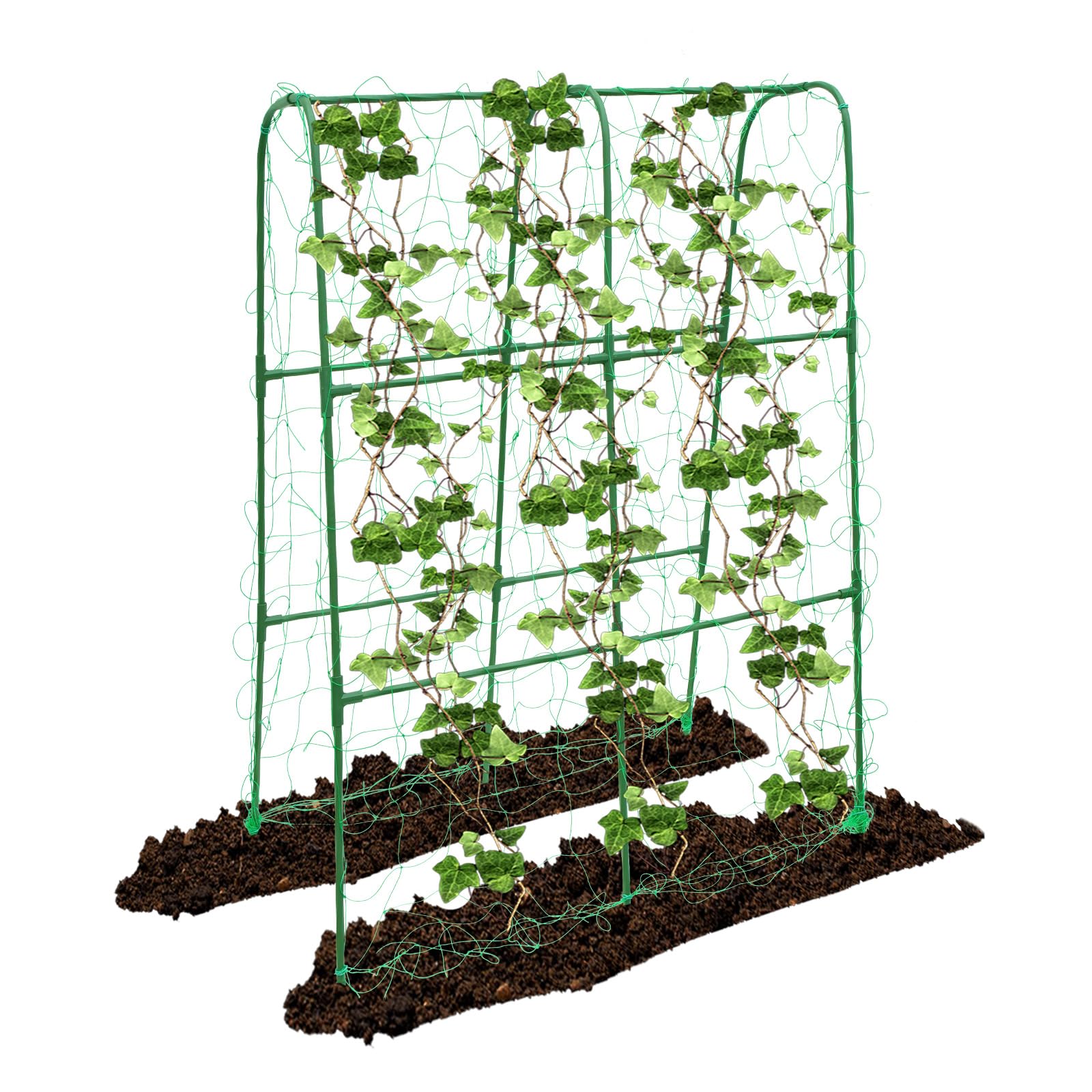 Photo 1 of ***STOCK PHOTO REFERENCE ONLY***PHENEAHILL Compact U-Shaped Plant Trellis for Peas, Beans & Light Climbing Plants - Rust-Resistant, Foldable Design, Lightweight Steel, Ideal for Raised Beds & Patio Gardens(31" W x 47" H)