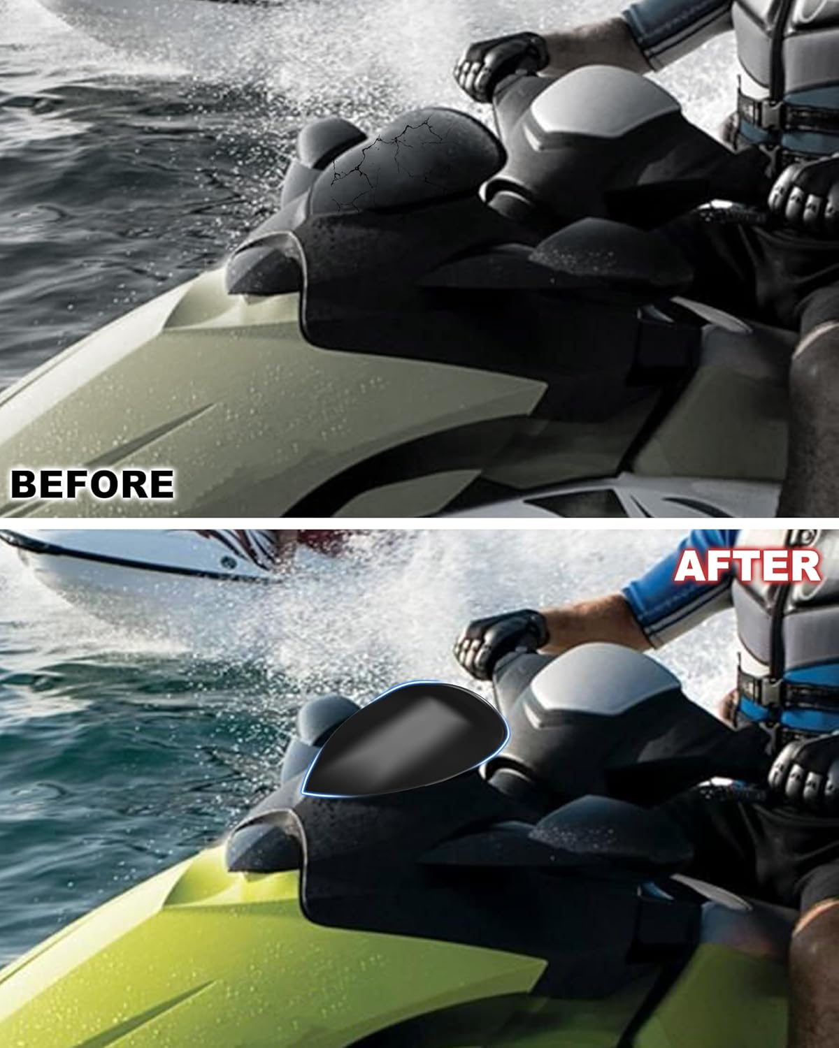 Front Wind Screen Deflector Compatible with Sea-Doo GTI Wake 2006-2010 Models Accessories, Black Wind Deflector, Replace # 291002511
