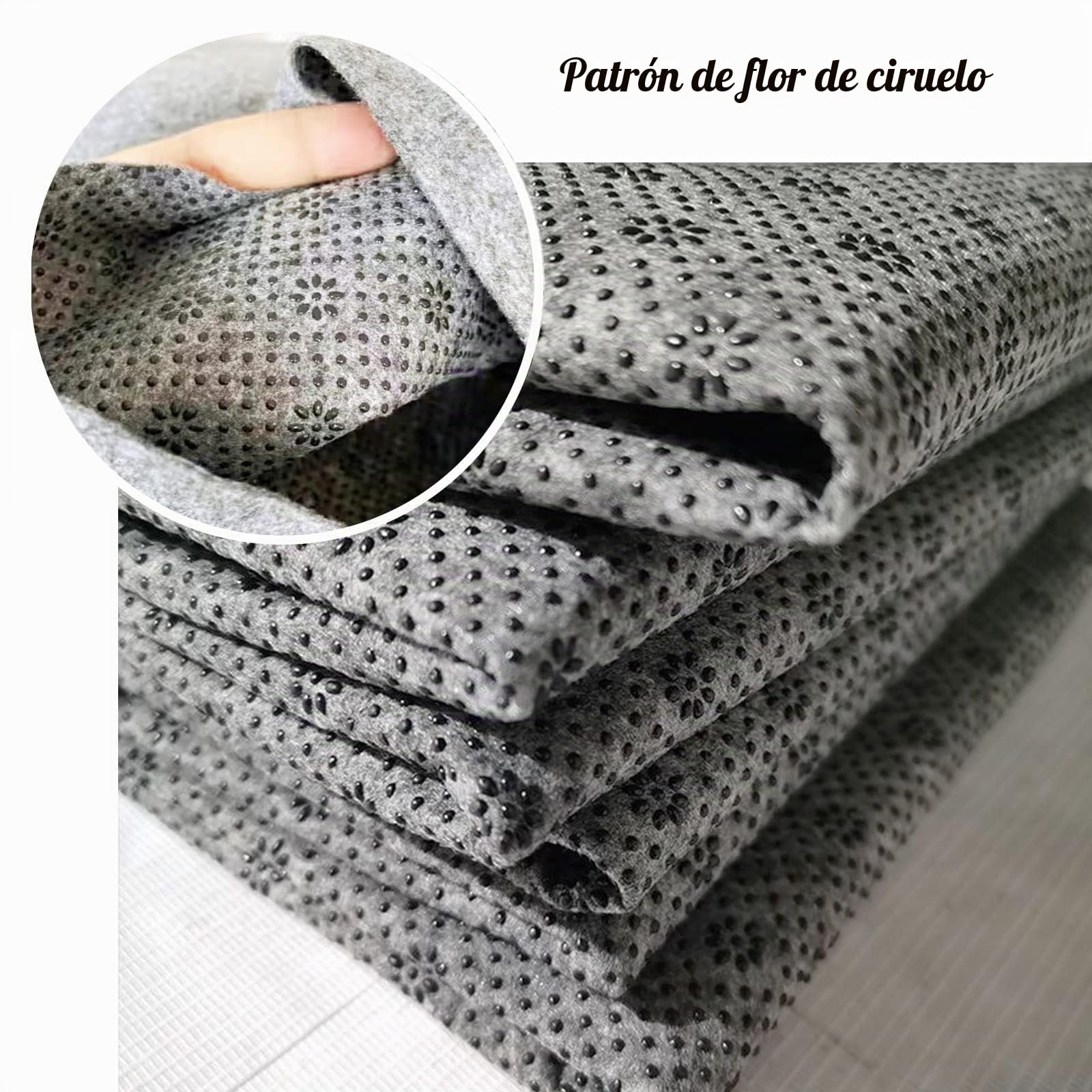 JoliJour Paño de Mechones Primario, Tela de Respaldo Primaria de 1.8 * 4m, Antideslizante de Vinilo Con Patrón de Flor de Ciruelo, Para Paños de Copetudo y Aguja de Perforación