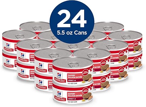 Hill's Science Diet Adult 1-6 Wet Cat Food | #1 Veterinarian Recommended, Salmon Recipe, 5.5 oz. Cans, 24-Pack