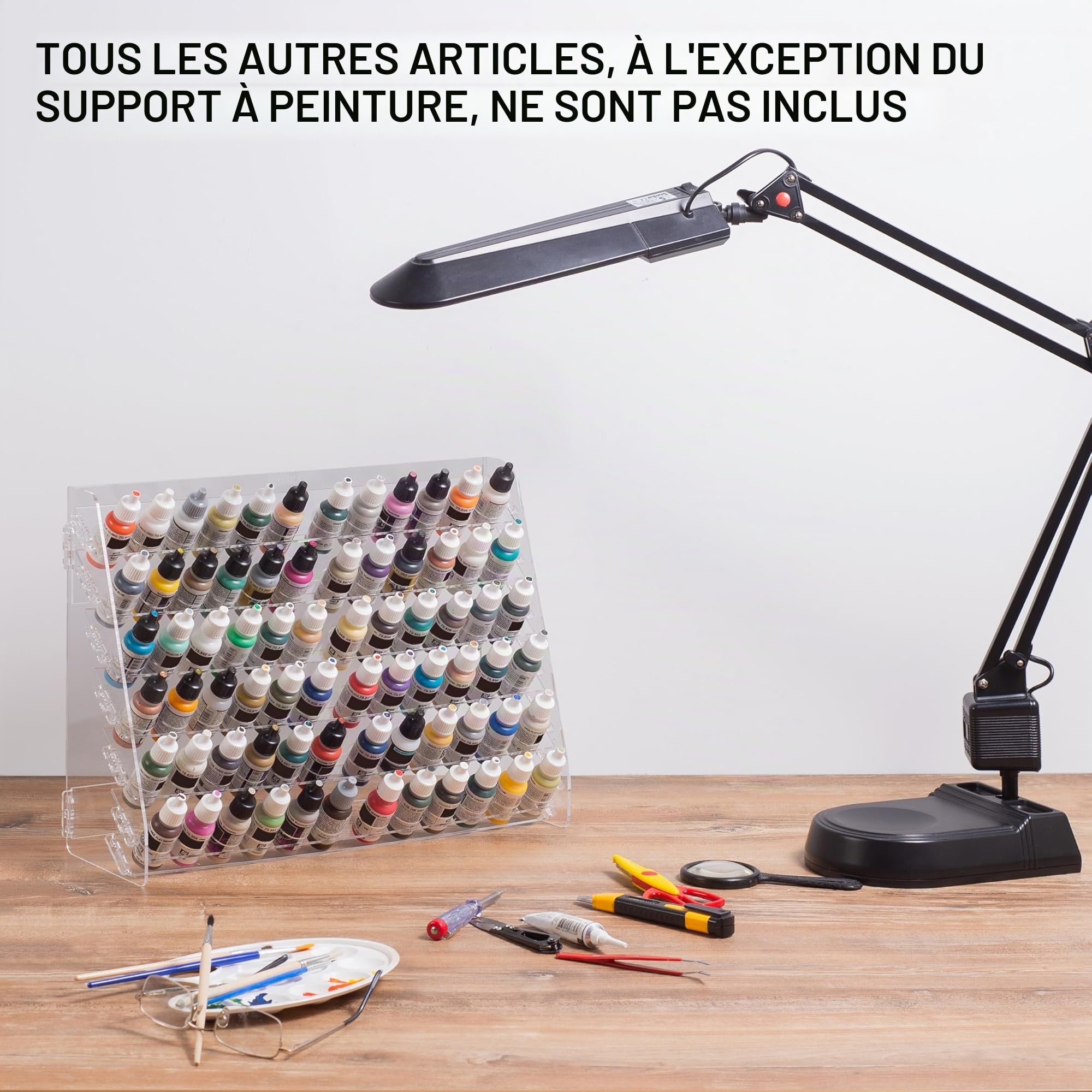 Vallejo Organiseur de Peinture Acrylique - 72 Trous pour Ensemble Miniature - Rangement Mural et Organisateur de Bouteilles