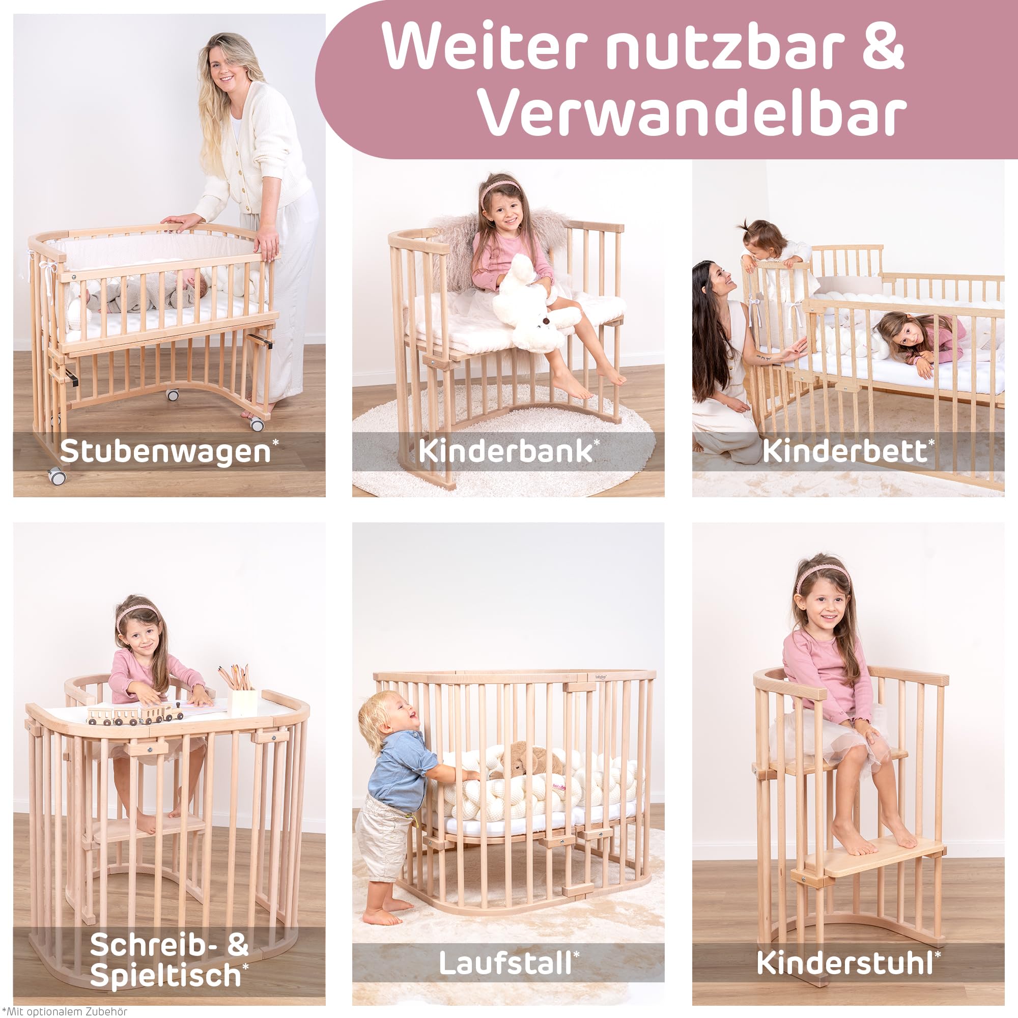 babybay Original - Cuna adosada con ventilación extra, color madera natural