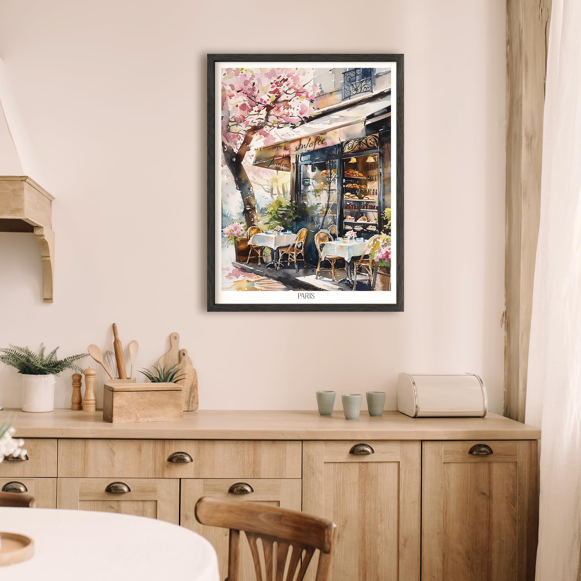 Amazon.com: Wallbuddy Paris Bakery Café Poster - Watercolor