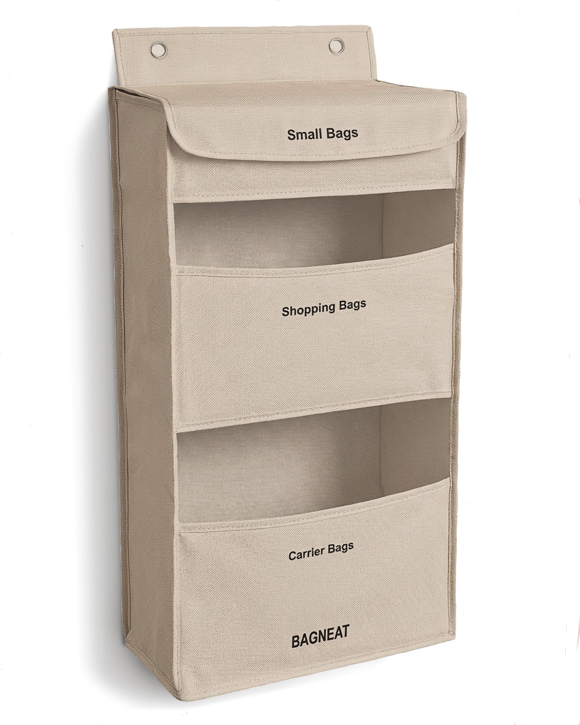 3 in 1 Plastic Bag Holder – Separate Plastic Bags, Reusable Bags & Grocery Bags – Easy Wall Mount or Door Hanging Grocery Bag Dispenser, Organizer & Storage Holder