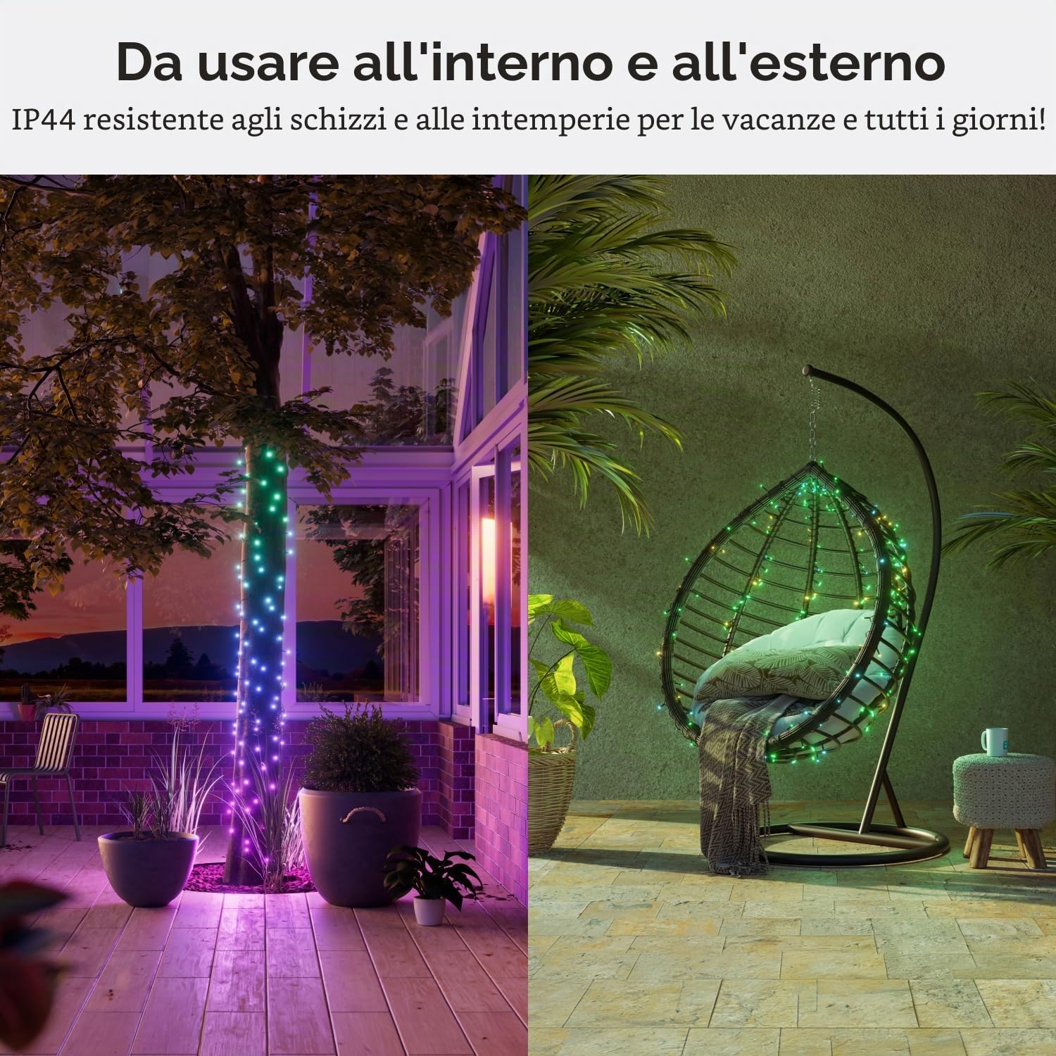 Nanoleaf 24M Smart Luci a stringa collegate con Scena Natalizia, 300 LED RGBIC indirizzabili, Interno & Esterno, Musical Sync, Matter sopra WiFi, Controllo tramite App, Voce (Alexa Apple Google Home)