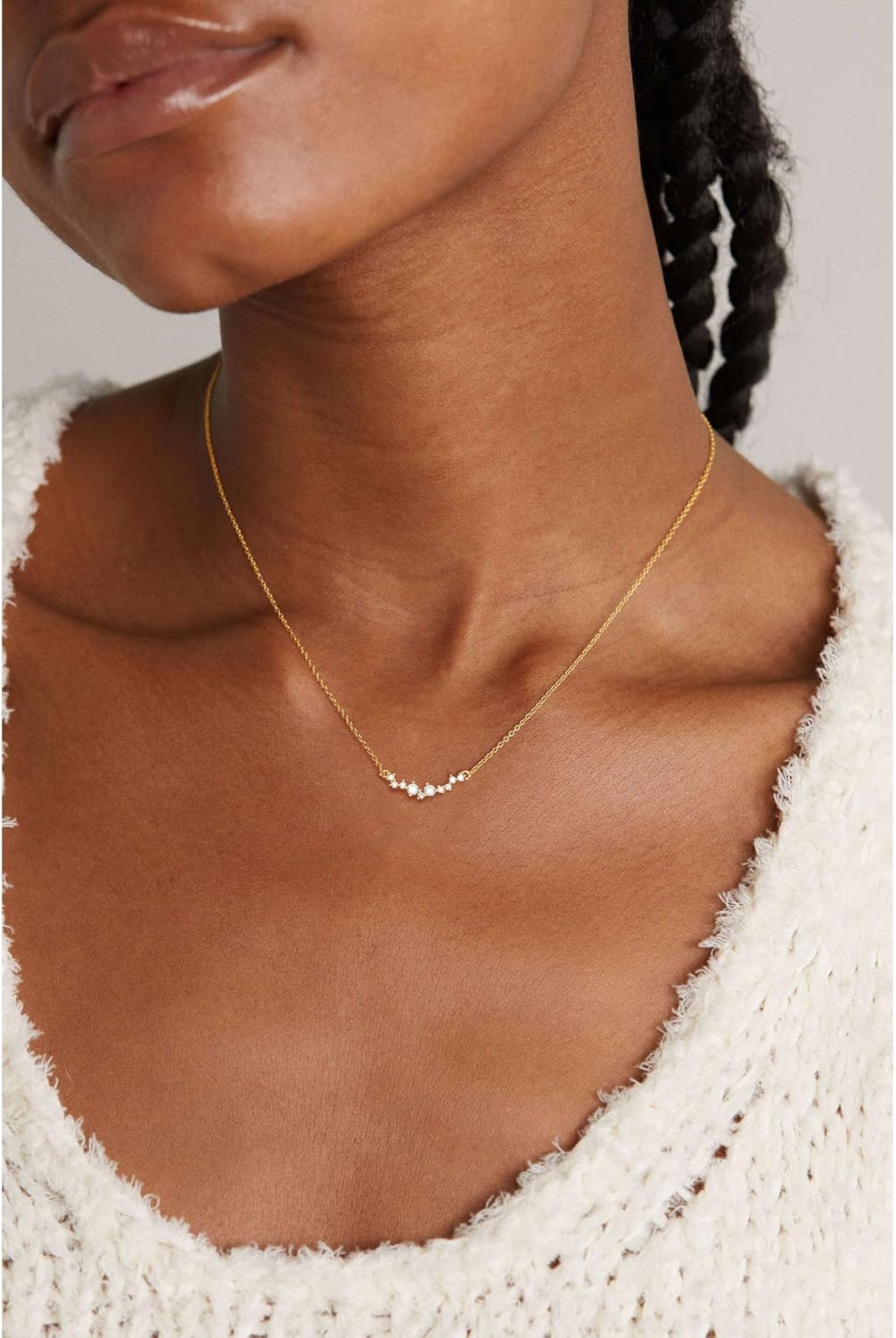 CZ Diamond Pendant Gold Necklace for Women Dainty 14k Gold Plated Choker Necklaces Simple Gold Jewelry Gifts for Women