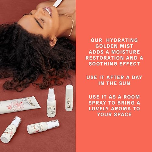 Miniatura 3 de Kinlo Bruma dorada hidratante, 1 onza líquida, niebla facial con agua de coco, aloe, hamamelis, caléndula  Spray facial spray hidratante  Cuidado de