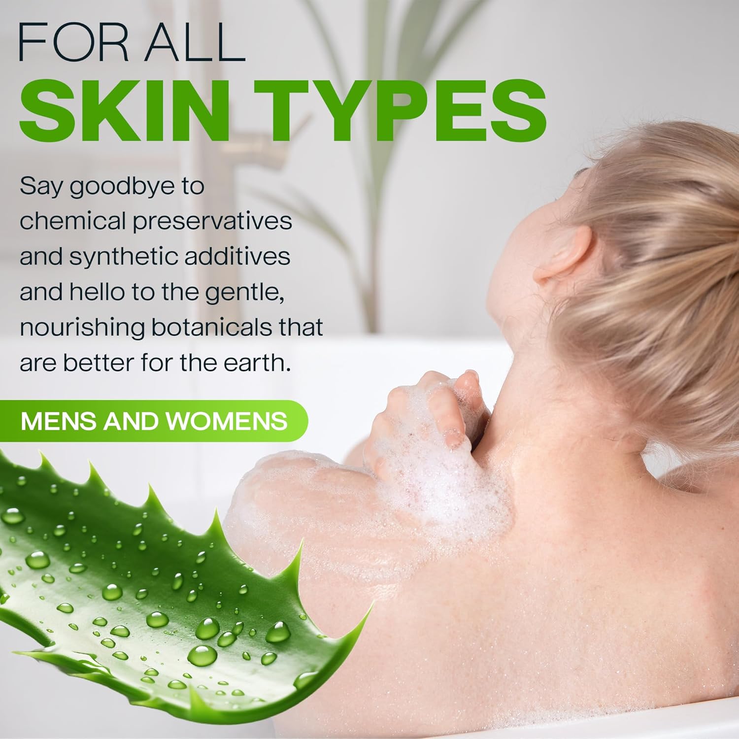 All Natural Body Wash for Women, Men, Kids: Huge 16 oz. Non Toxic Organic Shower Gel Moisturizing Sensitive Skin Body Wash, Clean Vegan Ingredients Aloe Vera, Coconut, Honey, Vitamin E, Fragrance Free - Image 4