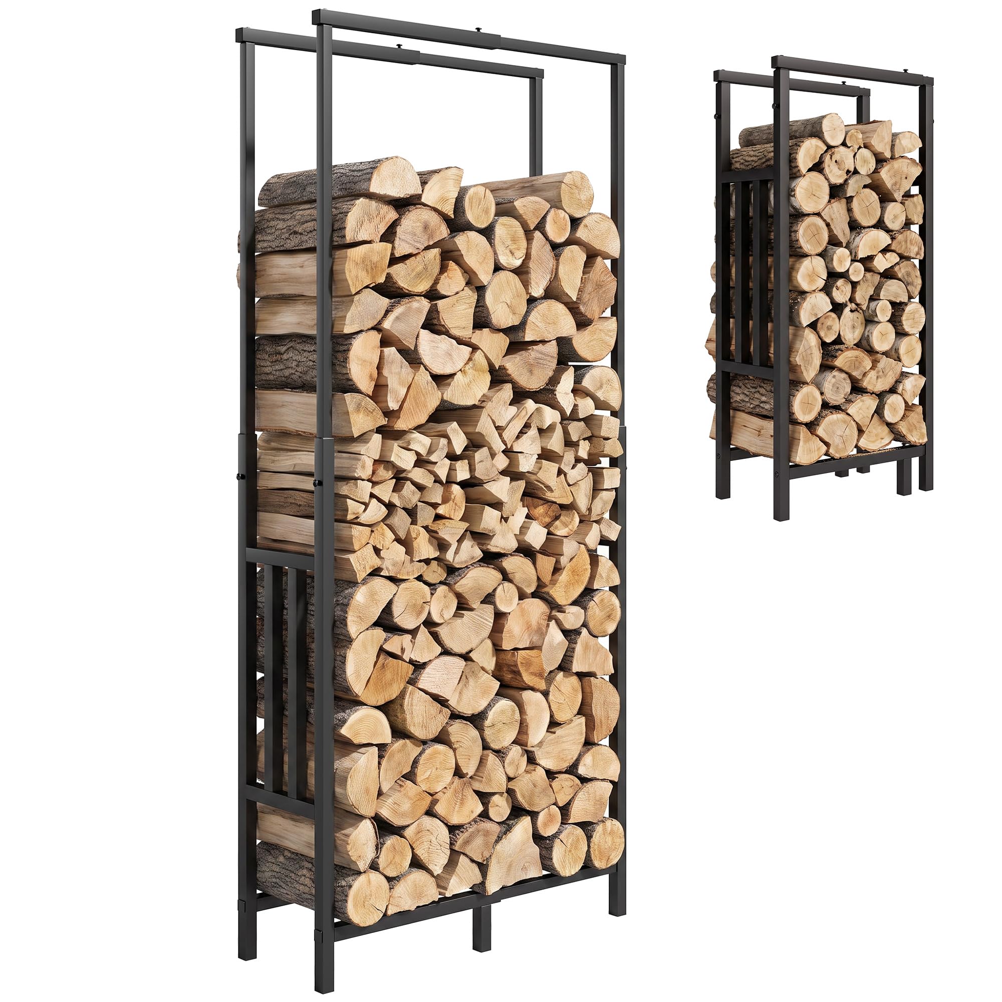 Outsunny Portalegna Interni/Esterni in Acciaio 45.5-75.5x25x98-170 cm Nero