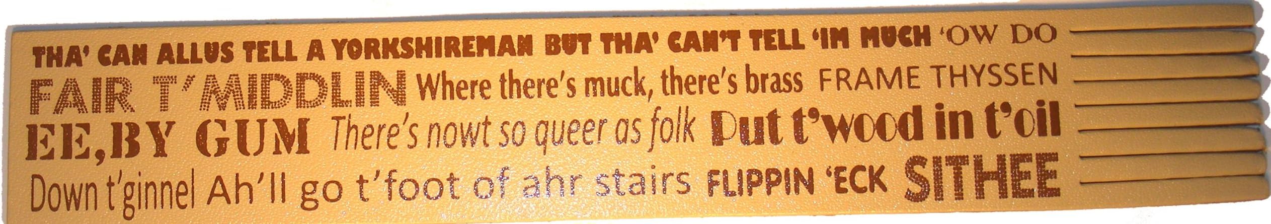 Yorkshire Dialect Recycled Leather Bookmark