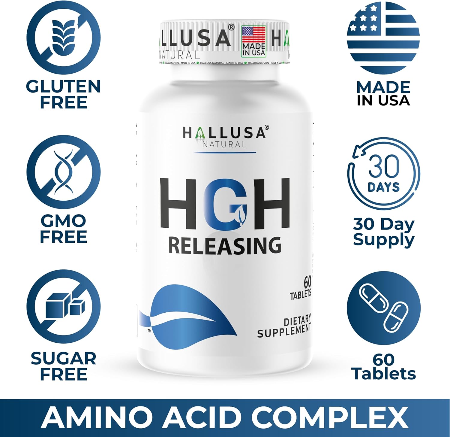 HGH-Releasing Support Supplement with L-Arginine & Ornithine | Nitric Oxide Support for Muscle Recovery, Energy & Performance | Amino Acid Complex with Vitamin B3 & Chromium | 60 Tablets - Image 9