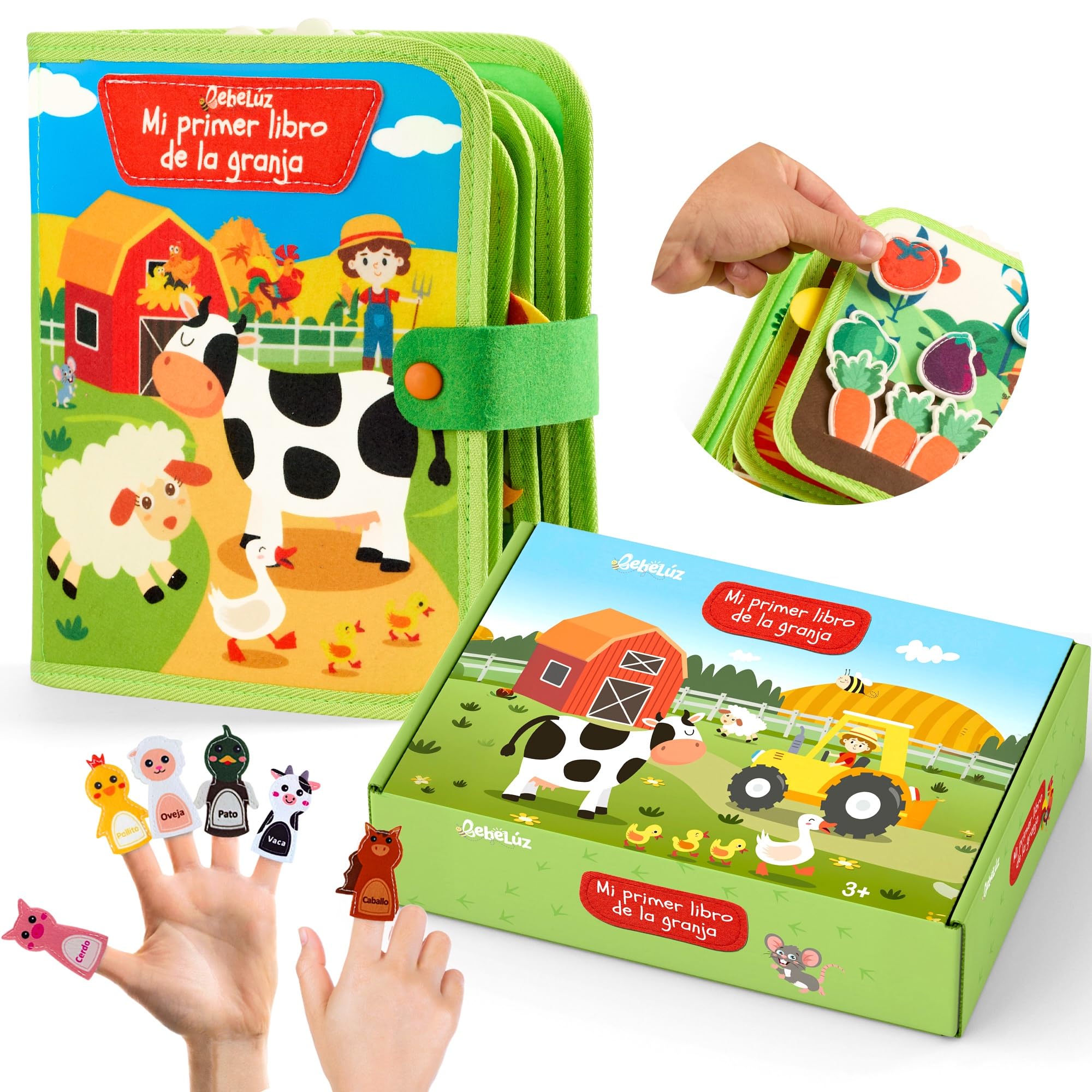 Montessori Book in Spanish - Busy Board 20 in 1, Busy Book Interactive Animal Farm, Montessori Toys, Original Baby Gifts