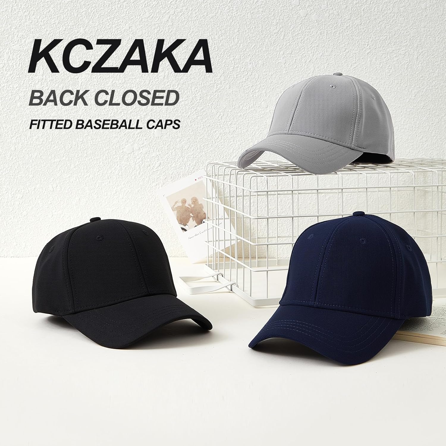 6 Panel Stretch Full Closed Baseball Caps Men's Blank Fitted Cap Curved Brim Elastic Closed Back Hat Q2426 - Image 5