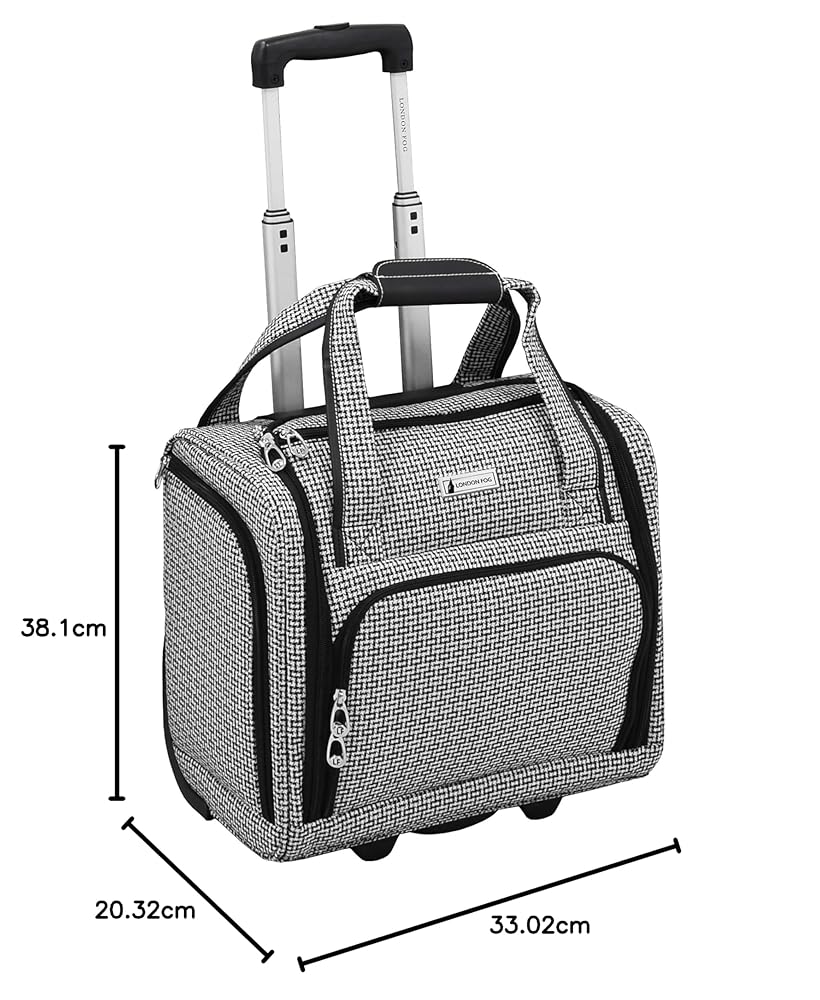 Amazon | London Fog 機内持ち込み手荷物, Black White Square