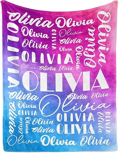 Manta y manta personalizada con nombre para niños y adultos, manta de franela personalizada (color 09, 40 x 50 pulgadas)