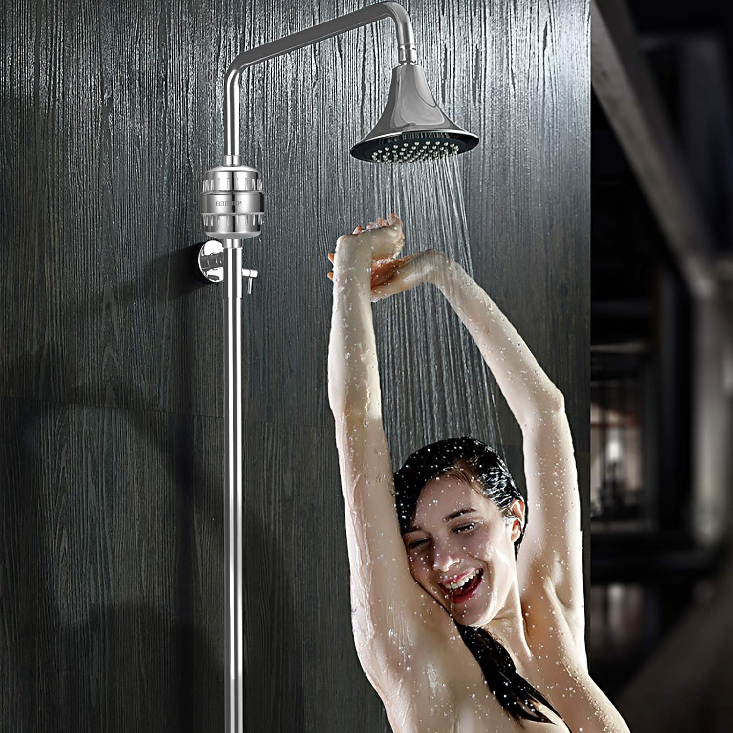 Shower for Hard Water, Built in Replaceable 15 Sta Shower Head