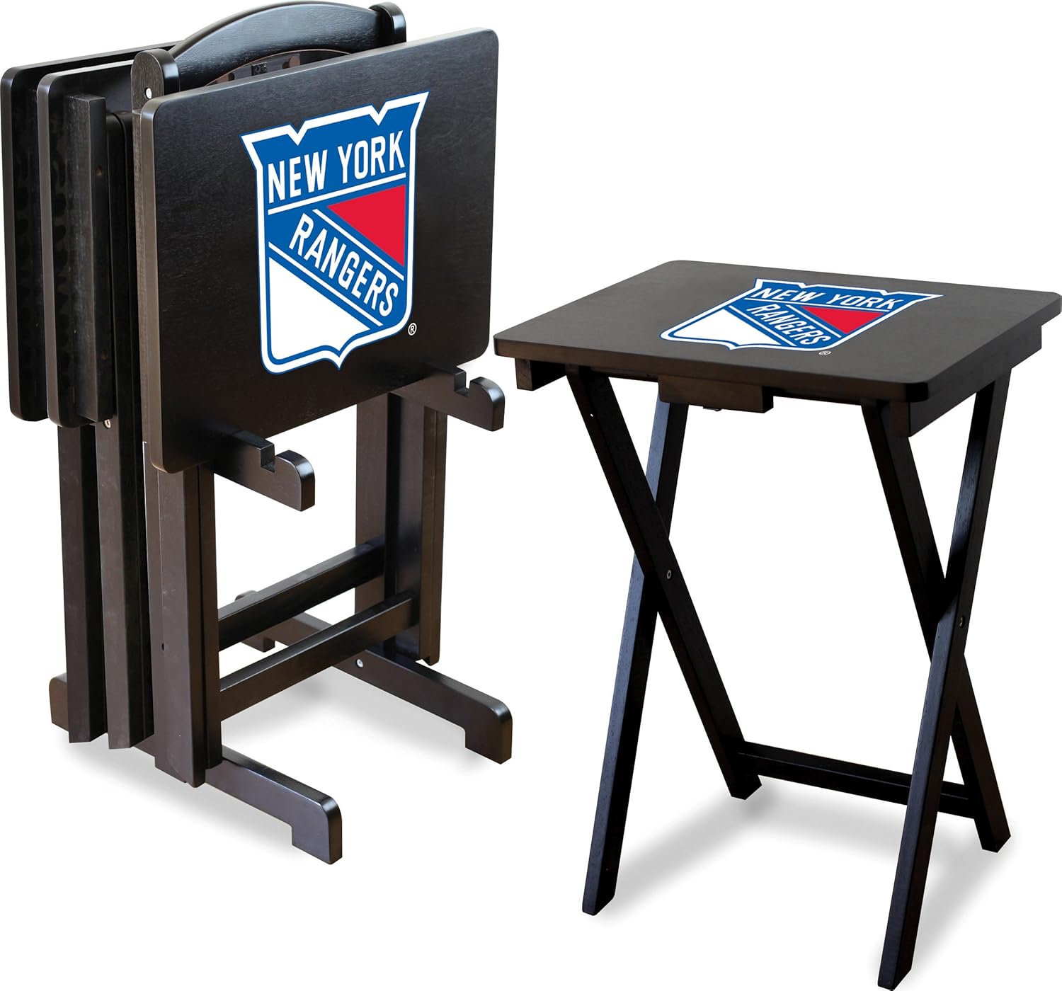 Imperial Officially Licensed NHL Merchandise: Foldable Wood TV Tray Table Set with Stand