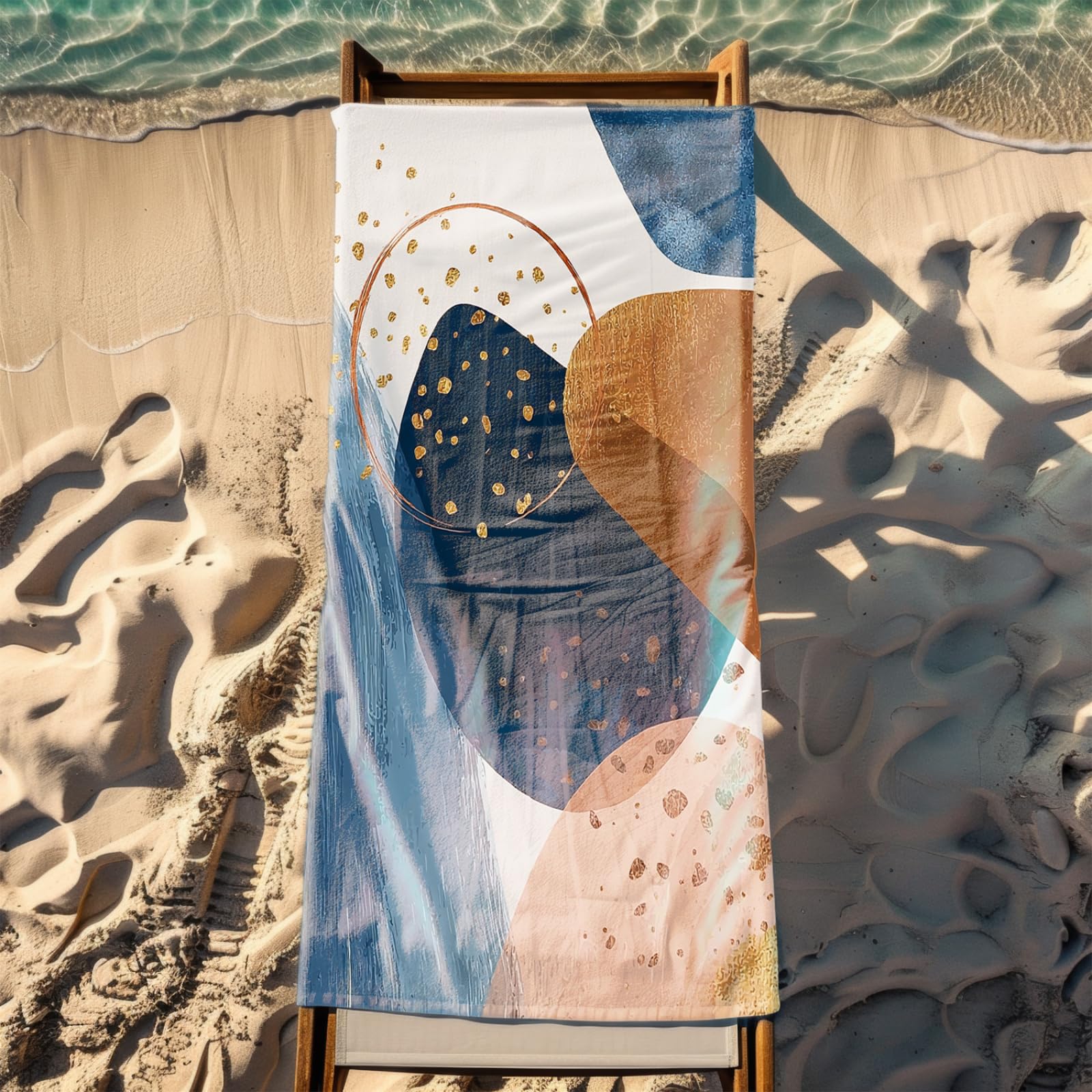 Générique Serviette de Plage 90X180 Graffiti Bleu Foncé Brun