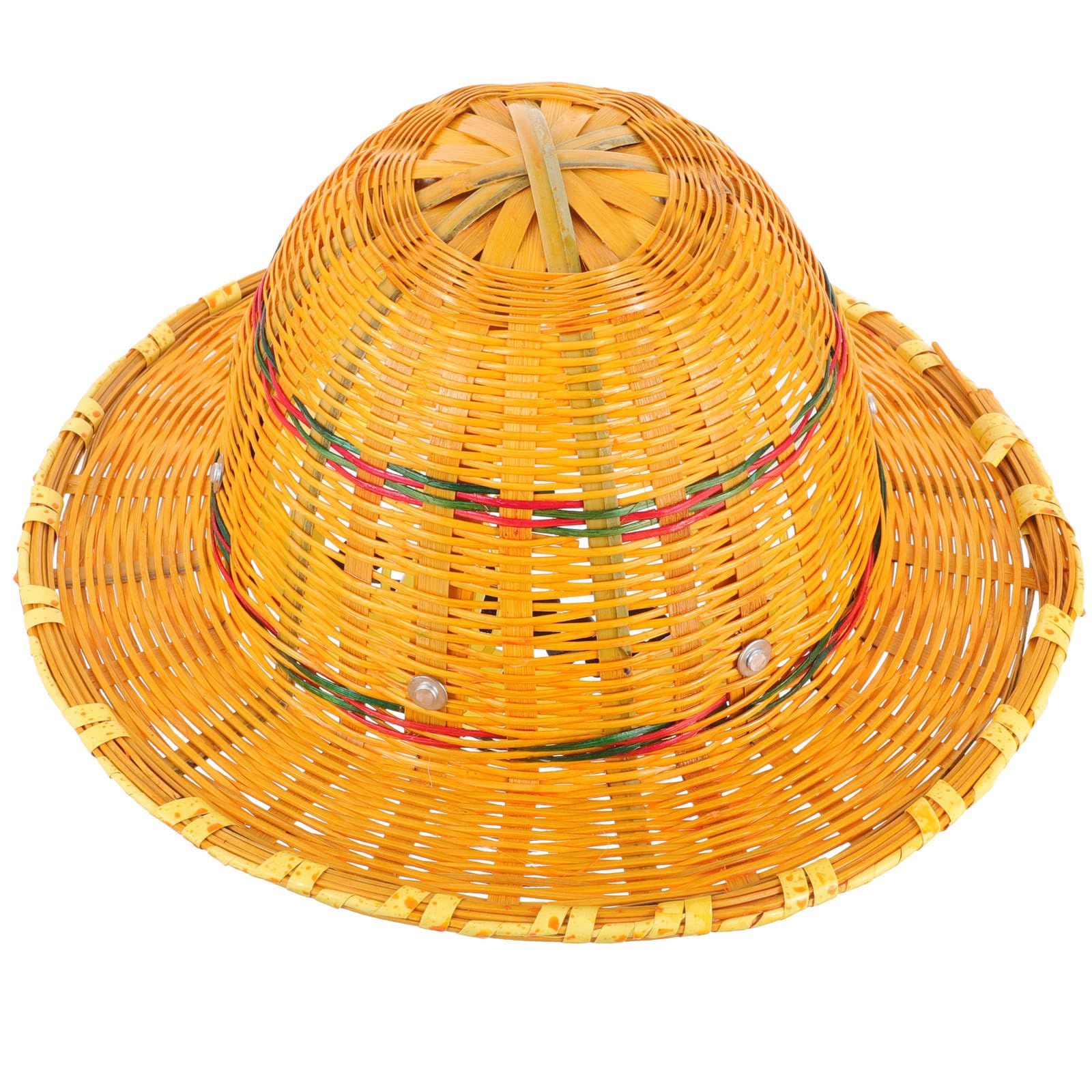 Bauhelm aus Bambusgewebe, Orange, Atmungsaktiv für Baustellen | Sommer, Luftzirkulation, Verstellbar, Gewebte Oberfläche, Sonnenschutz Zufällige Farbe