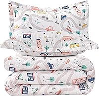 Vista 23 de JSD - Juego de edredón con tema de playa para niños, tamaño individual, con estampado de medusas y estrellas de mar, edredón ligero lavable