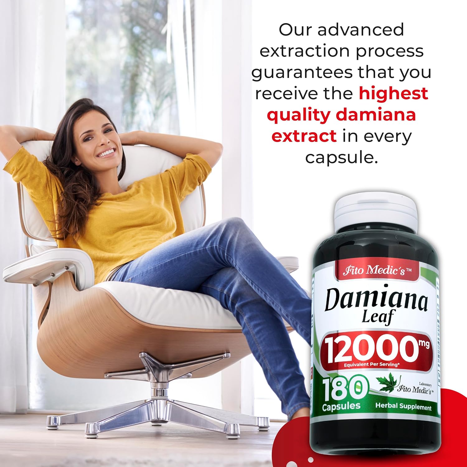 FITO MEDIC'S Lab | Damiana Leaf |180 Capsules| Damiana Capsules | Ultra high Absorption - Image 3