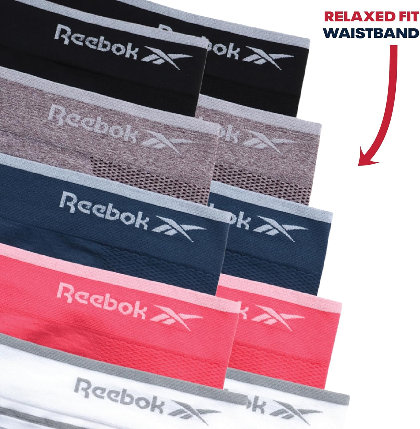 Reebok Womens Boyshorts Underwear - 10 Pack Stretch Performance Seamless Underwear for Women, 4” Inseam Tagless Waistband