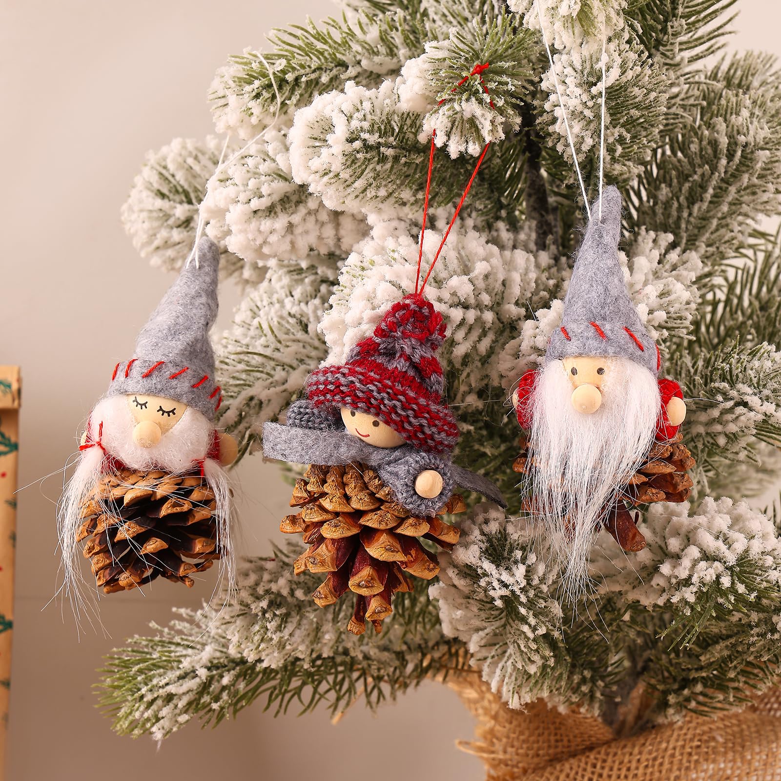 10 Pezzi Angeli Pendenti per Albero di Natale, Piccolo Gnomo Albero di