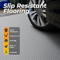 Vista 2 de Geemax Alfombrillas de Piso de Garaje de 7.8 x 18 Pies para Debajo del Automóvil, Rollo de Piso de Garaje de Goma Engrosado de 2.8mm (0.11 pulgadas)