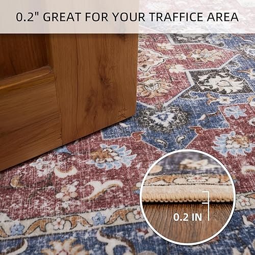 Miniatura 5 de Alfombra para sala de estar dormitorio, 3 x 5 pies, antideslizante, lavable a máquina, alfombra de piso de alto tráfico, decoración del hogar, no
