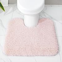 Vista 195 de Alfombra de inodoro blanca 22x24, antideslizante, esponjosa, alfombra de piso para baño en forma de U, lavable, alfombra de contorno para inodoro