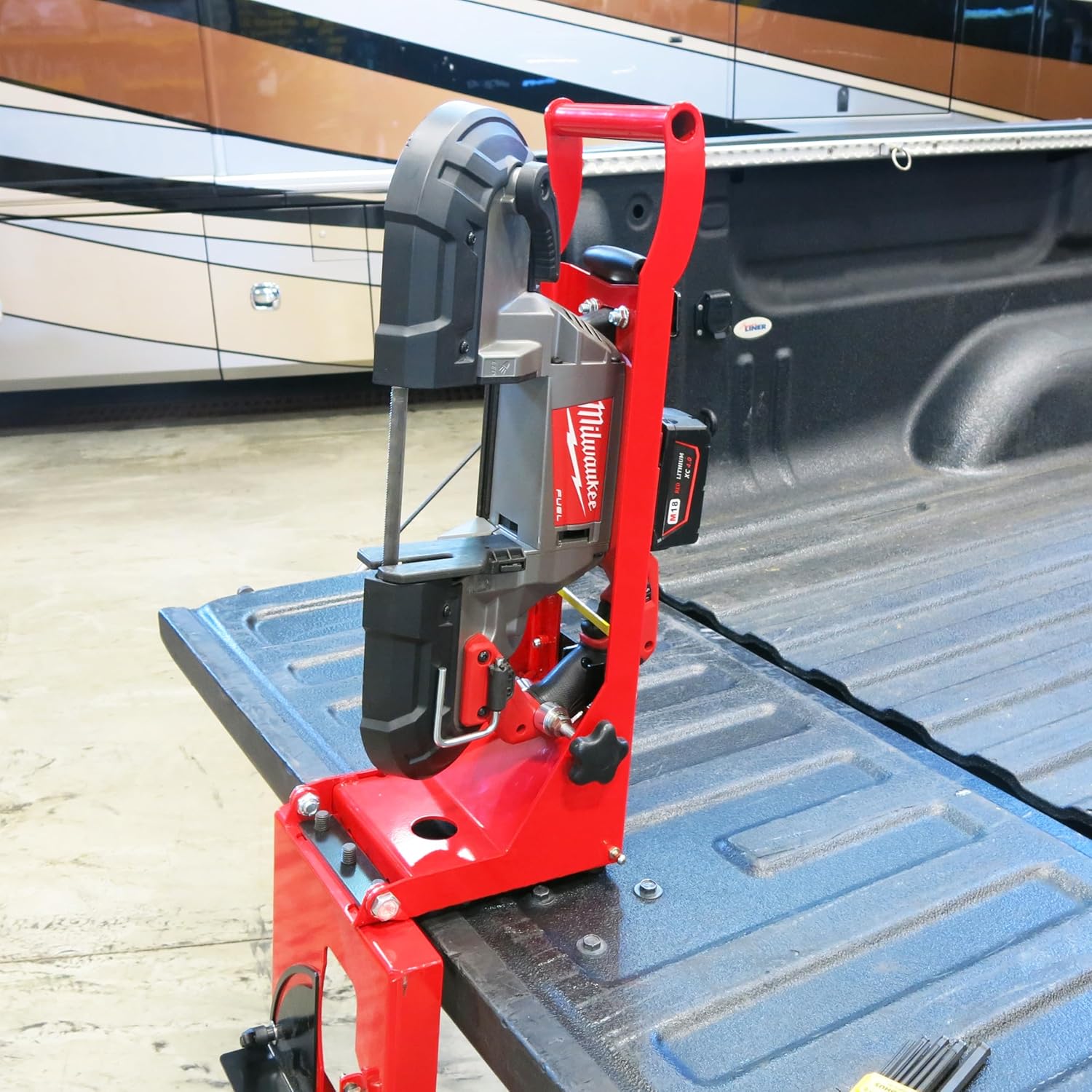 Chop Saw Jig for Milwaukee 6232, 6238, and 2729 Portable Band Saws