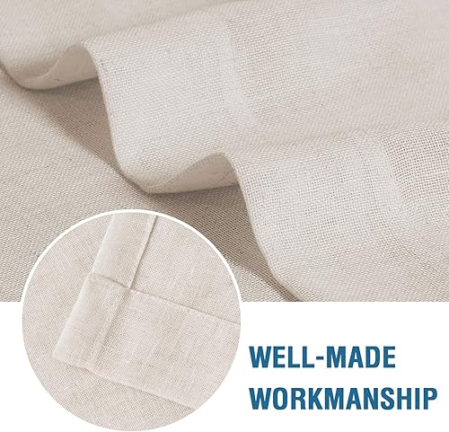 Miniatura 6 de Cortina para puerta de mezcla de lino natural, intimidad, puerta francesa, filtro de luz, para ventana o puerta, para salida al patio, para dar