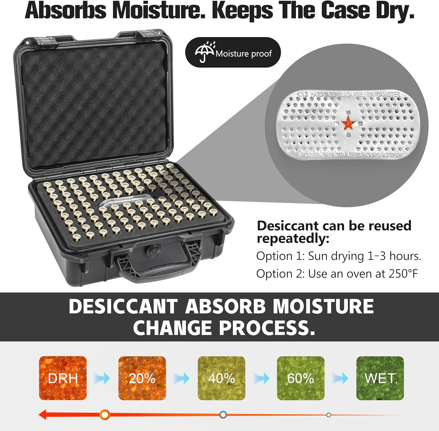 410 Shotgun Ammo Storage Case with Desiccant and 75 Rounds Shotgun Shells Case