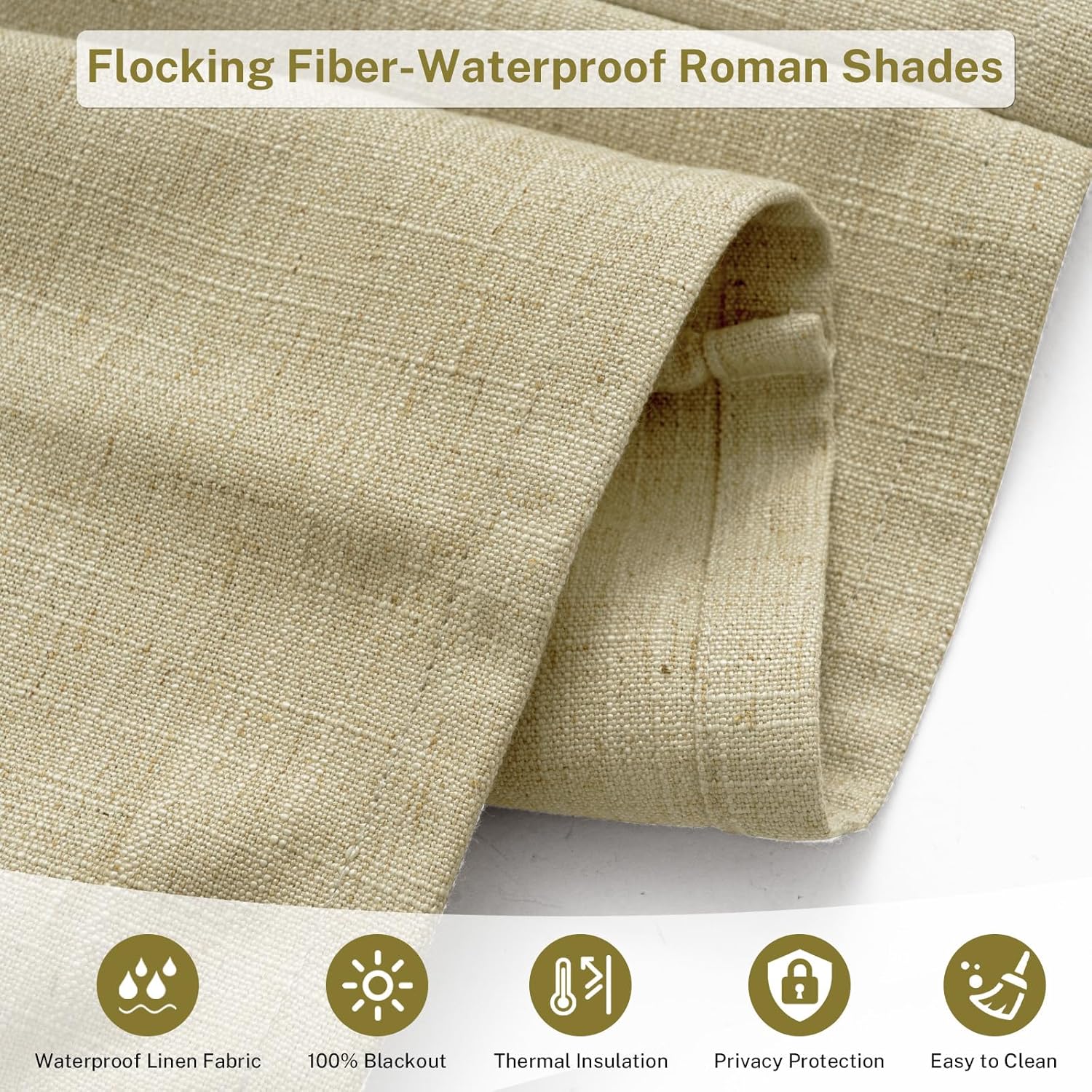 Cordless Roman Shades for Windows Top Down Bottom Up Shades Light Filtering Linen Roman Shades for Indoor Windows,Thermal Insulated Roman Window Blind for Home Office,Tapiocte