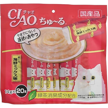 Amazon チャオ Ciao 猫用おやつ ちゅ る まぐろ 海鮮ミックス味 14グラム X チャオ Ciao ペット用品 通販