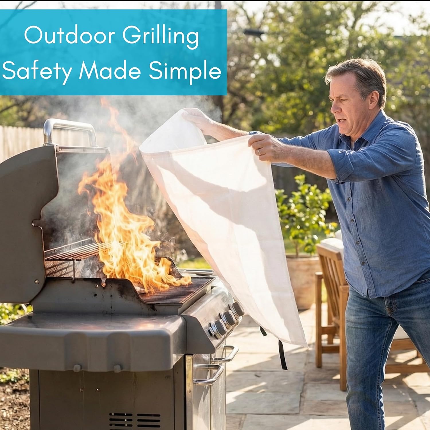 BIRDROCK HOME Fire Blanket for Home and Kitchen | Emergency Supplies for Small Fires | CE Safety Standard Approved | Fiberglass Fire Suppression, Mess-Free | Ideal for Camping Vehicle Kits | 4 Pack