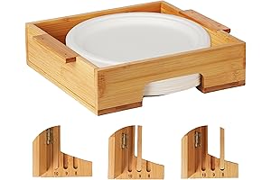 Eco-Friendly Kitchen Essential: Bamboo Paper Plate Dispenser Keeps Your Counter Clutter-Free